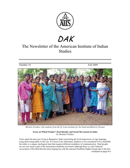 The Newsletter of the American Institute of Indian Studies
