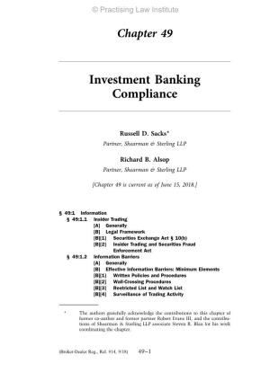 Investment Banking Compliance
