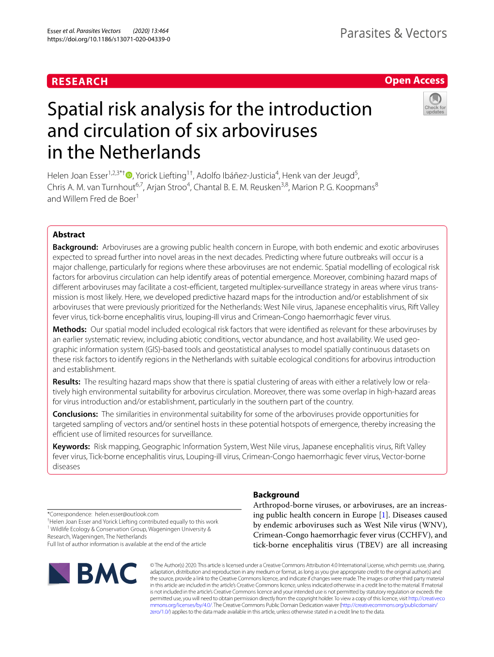 Spatial Risk Analysis for the Introduction and Circulation of Six