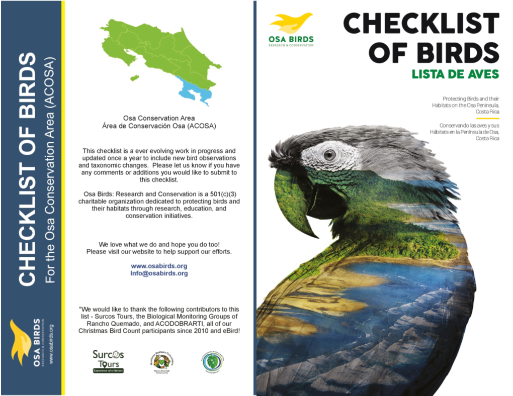 Bird Checklist for the Osa Region