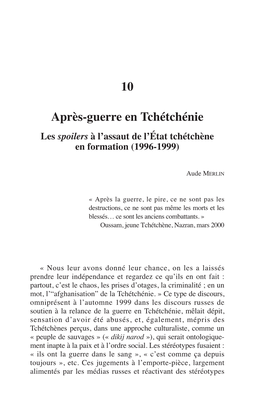 10 Après-Guerre En Tchétchénie