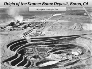 Origin of the Kramer Borax Deposit, Boron, CA