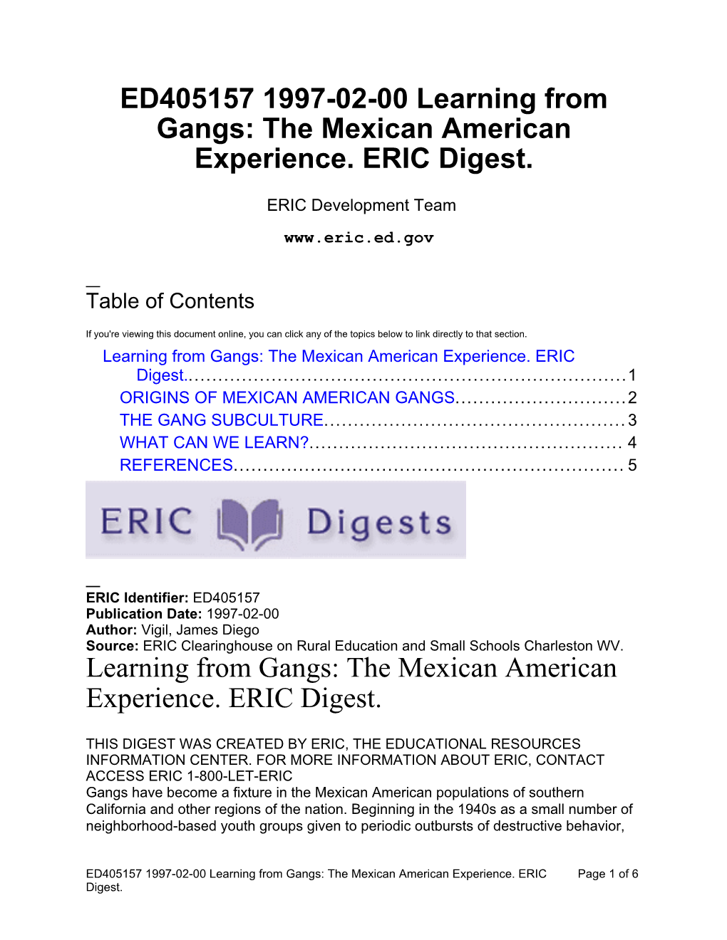 The Mexican American Experience