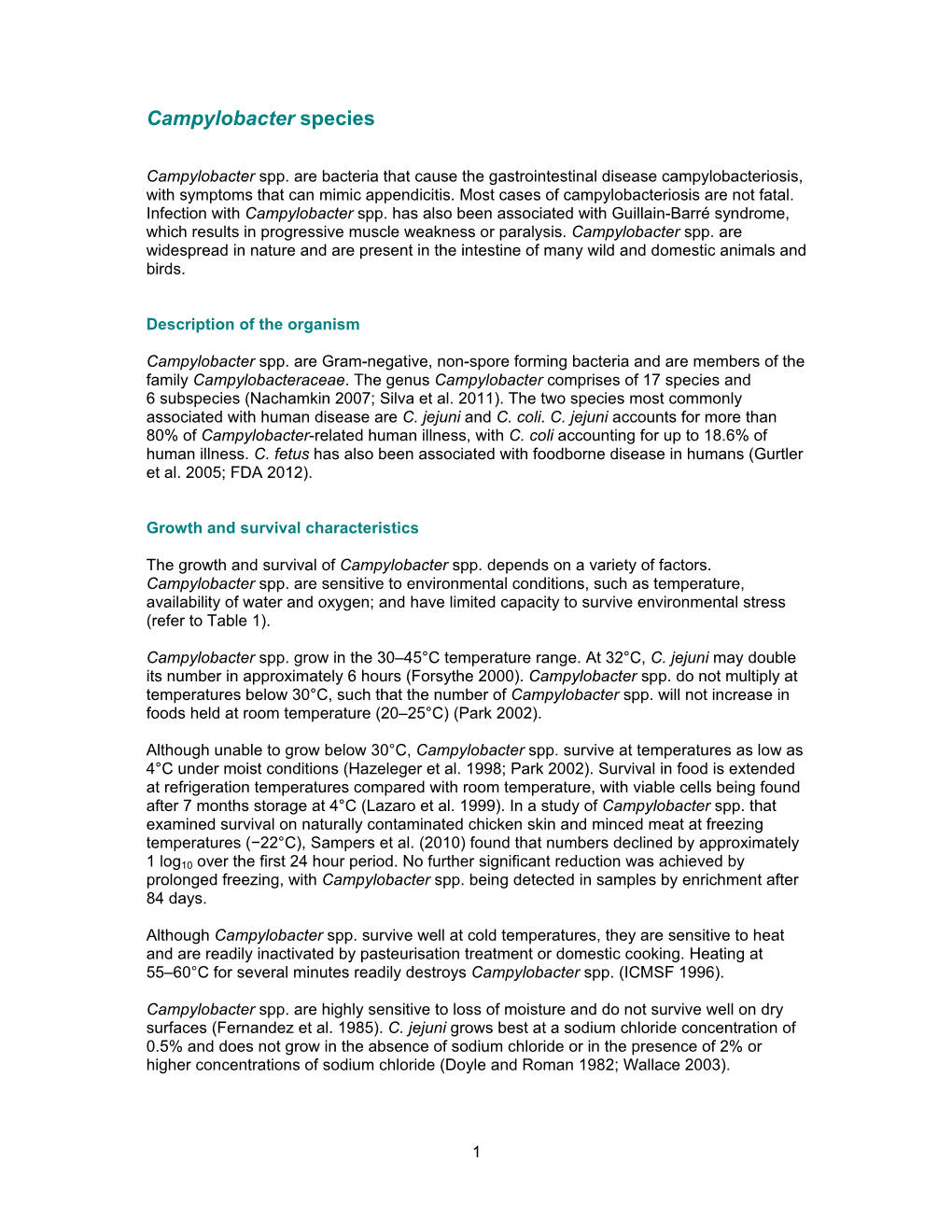 Campylobacter Species