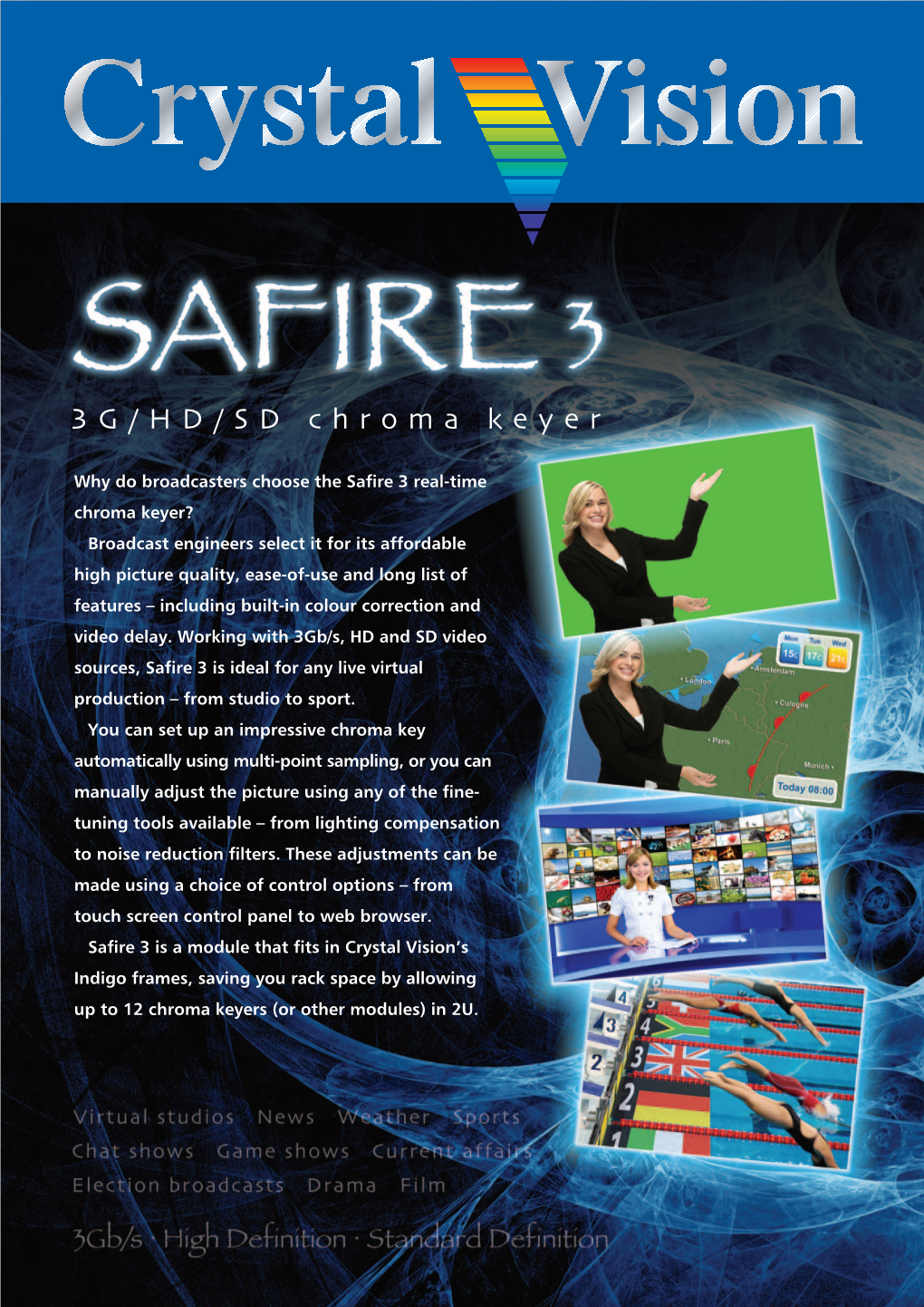 Crystal Vision: Safire 3 Chroma Keyer Brochure