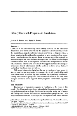 Library Outreach Programs in Rural Areas