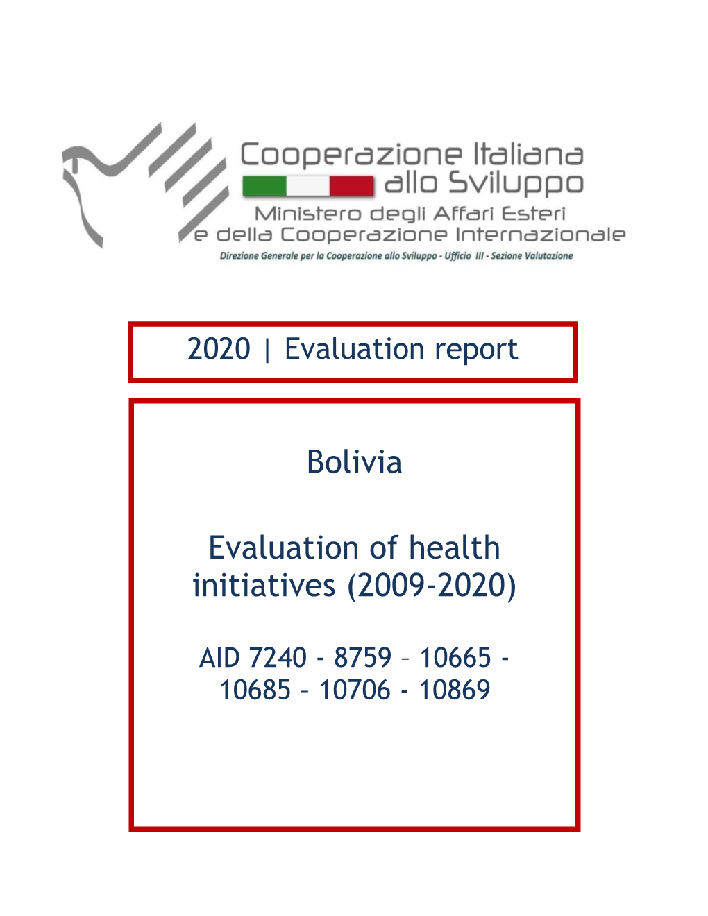 Evaluation of Health Initiatives in Bolivia