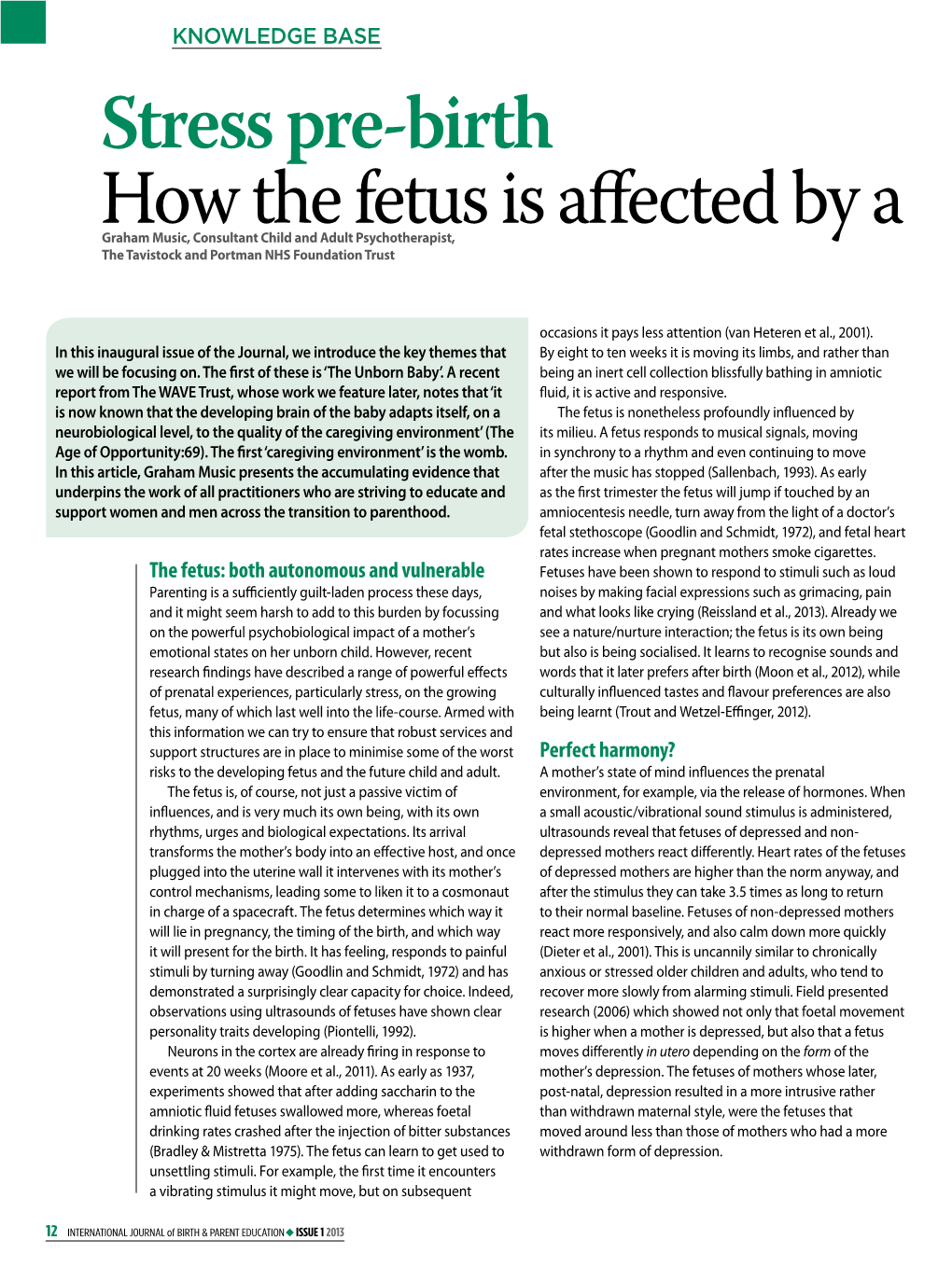 Stress Pre-Birth How the Fetus Is Affected by a Mother's Stat