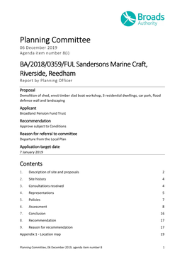 BA/2018/0359/FUL Sandersons Marine Craft, Riverside, Reedham Report by Planning Officer