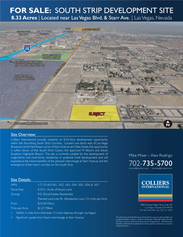 South Strip DEVELOPMENT SITE 8.33 Acres | Located Near Las Vegas Blvd