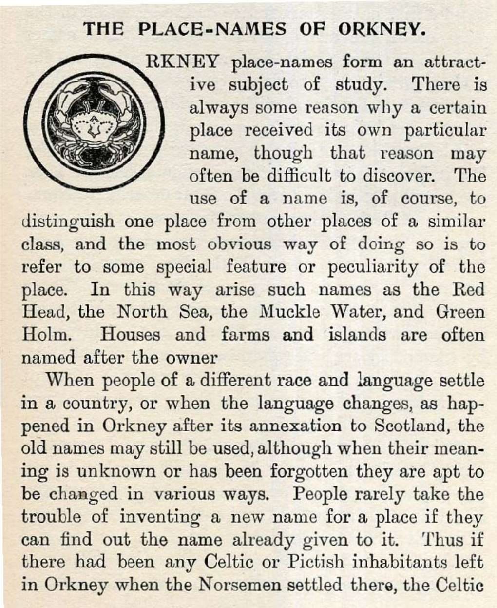 The Place-Names of Orkney