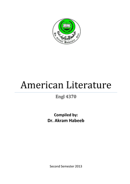 American Literature Engl 4370