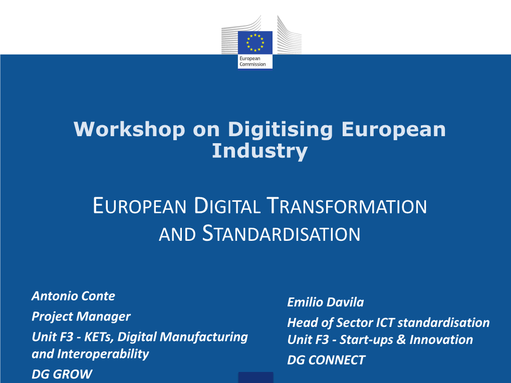 European Digital Transformation and Standardisation