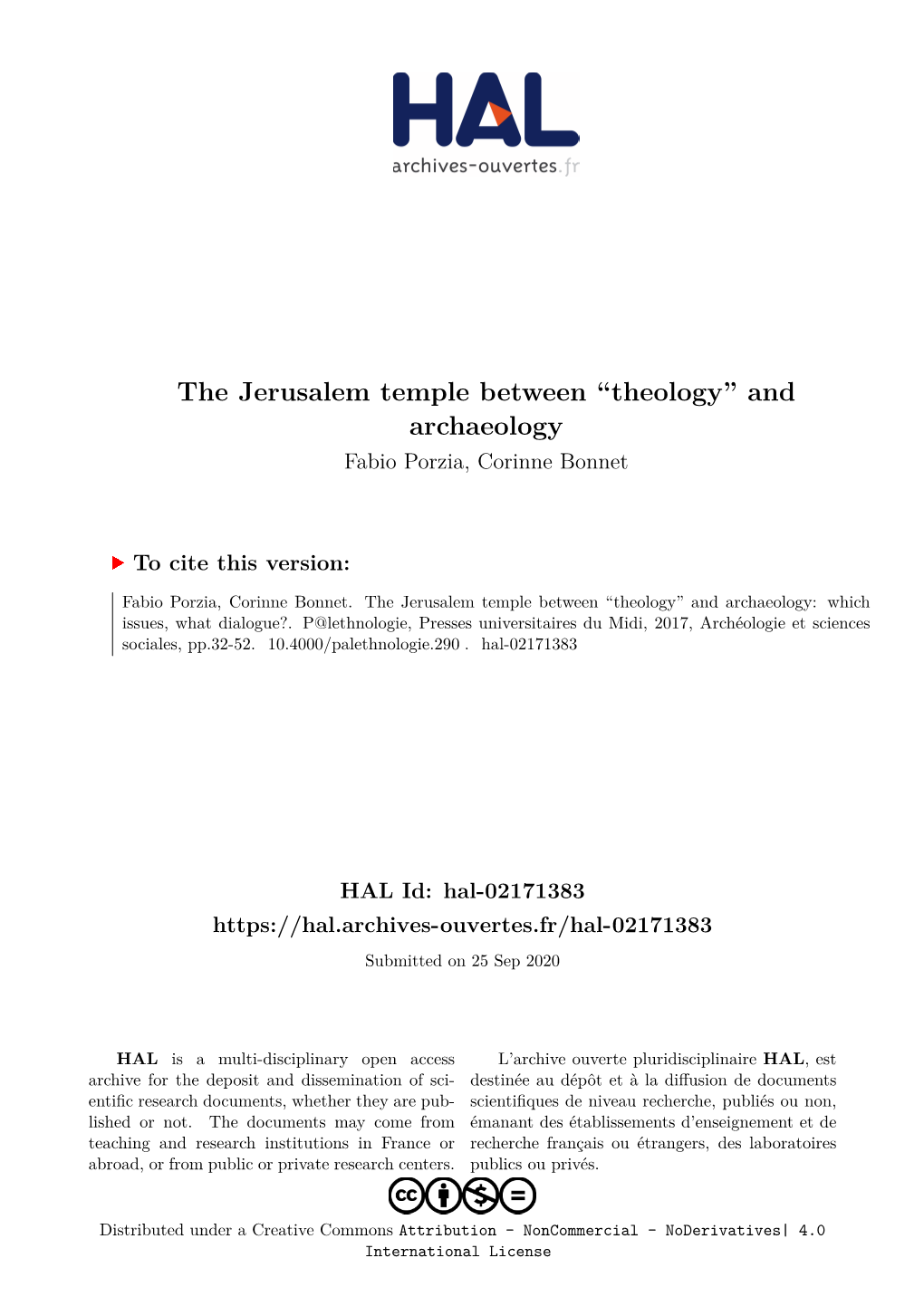 The Jerusalem Temple Between ``Theology'' and Archaeology