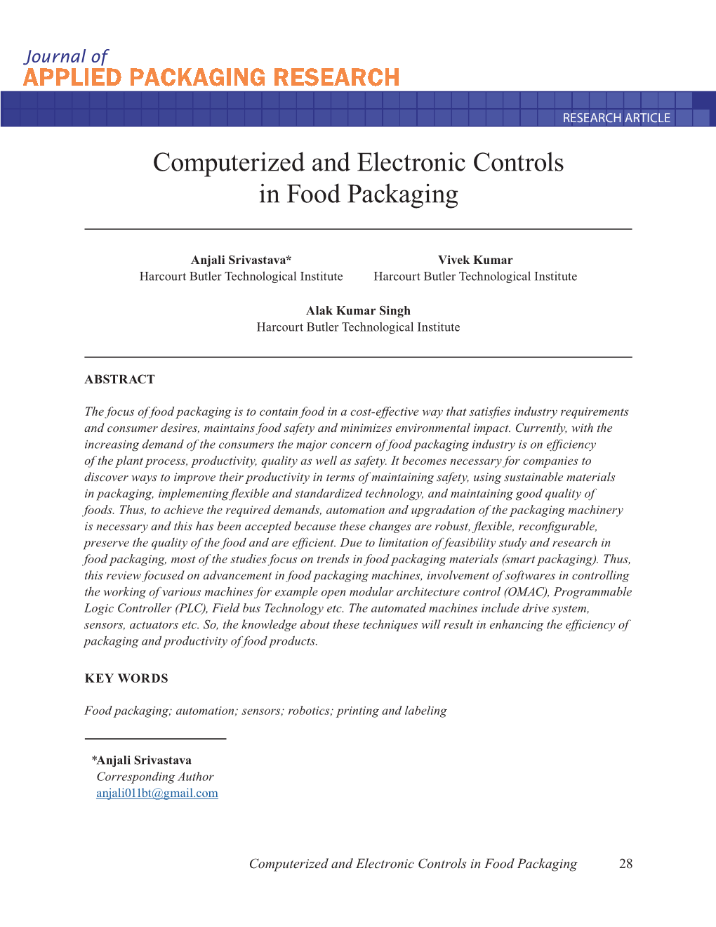 Computerized and Electronic Controls in Food Packaging