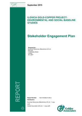 Report on Stakeholder Engagement for the ESIA