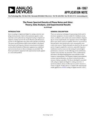 The Power Spectral Density of Phase Noise and Jitter: Theory, Data Analysis, and Experimental Results by Gil Engel