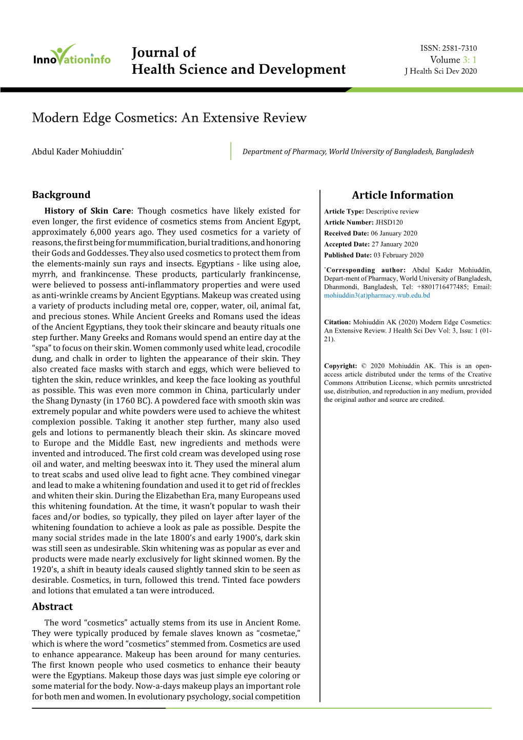 Modern Edge Cosmetics: an Extensive Review
