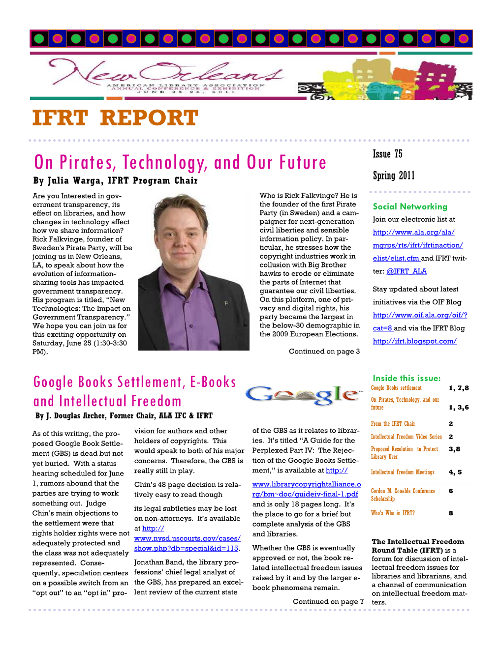 On Pirates, Technology, and Our Future IFRT REPORT