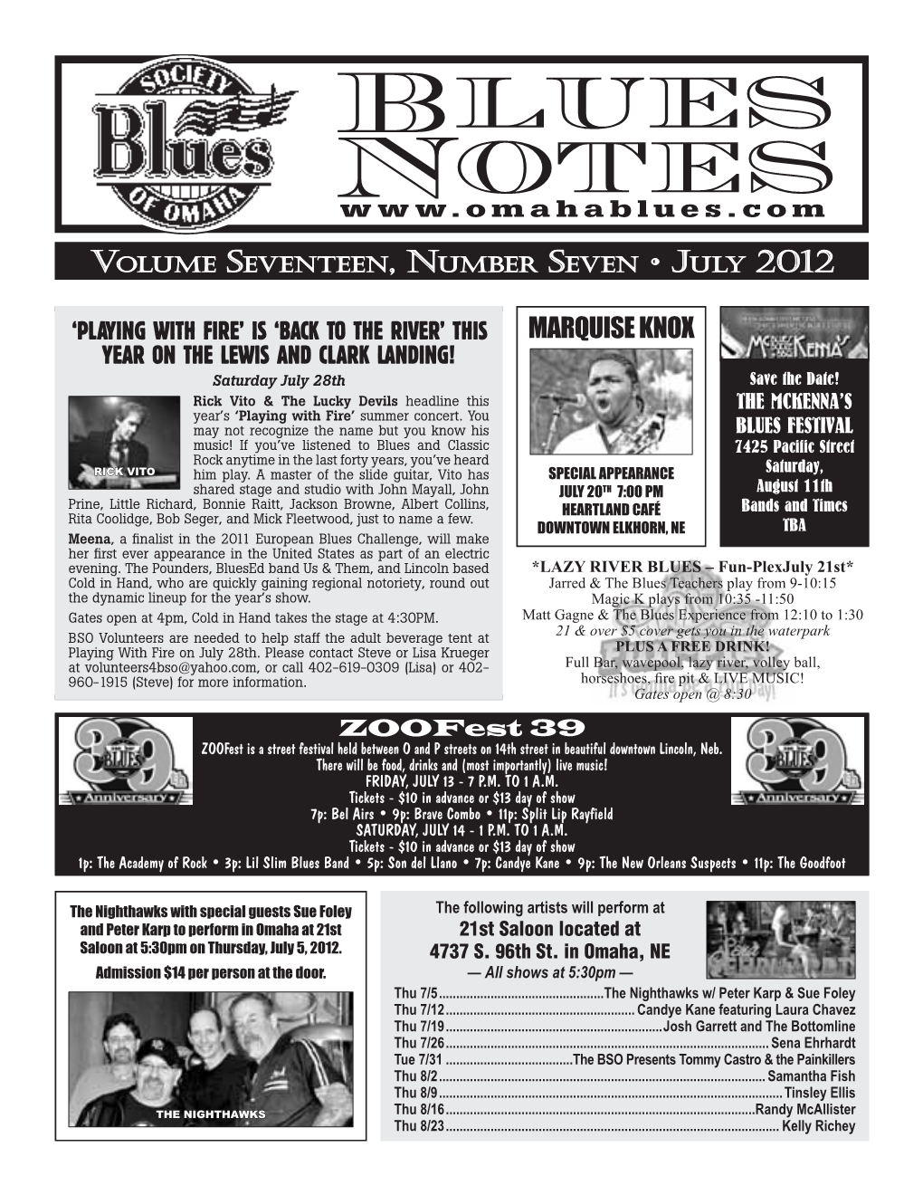 Blues Notes July 2012