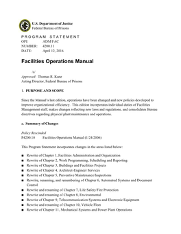 Facilities Operations Manual
