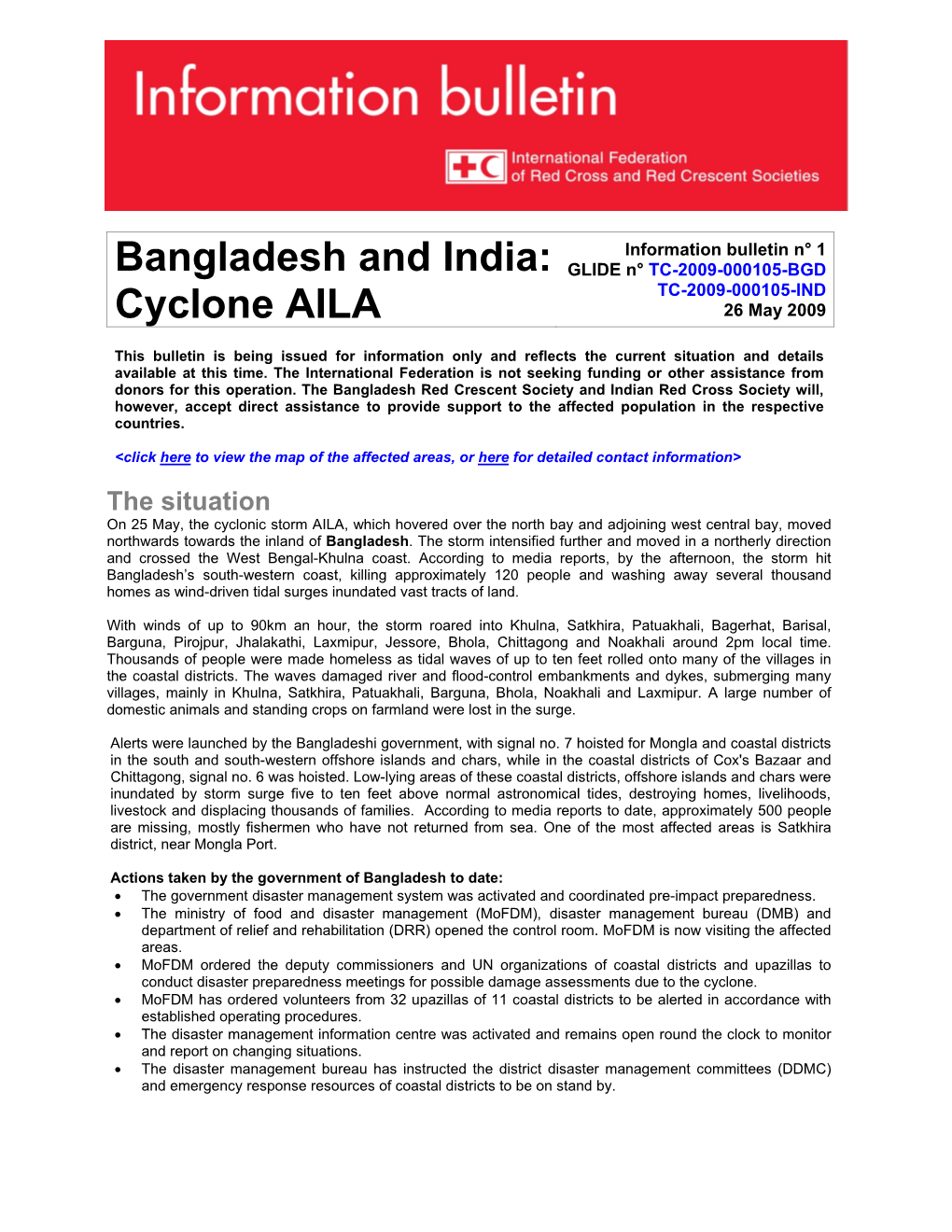 Bangladesh and India: Cyclone AILA