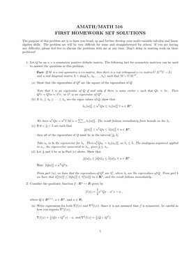 Amath/Math 516 First Homework Set Solutions