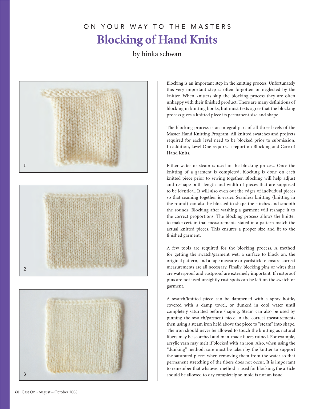 Blocking of Hand Knits by Binka Schwan