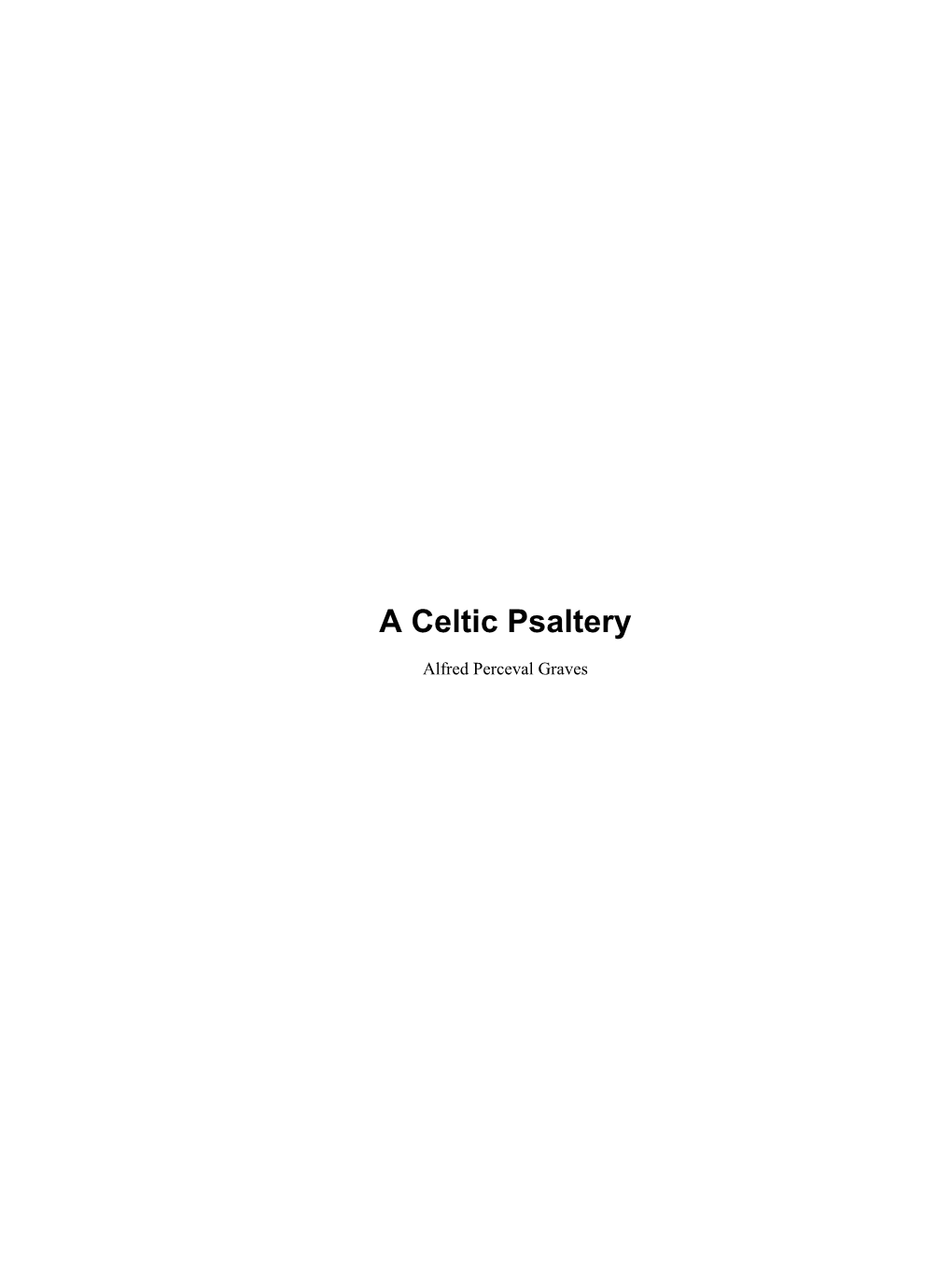 A Celtic Psaltery