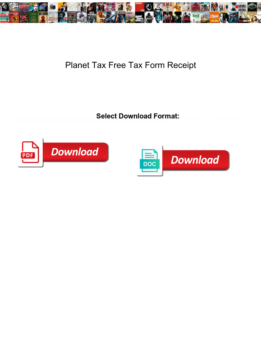 Planet Tax Free Tax Form Receipt