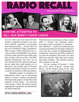 How Nbc Attempted to Kill Jack Benny's Radio Career