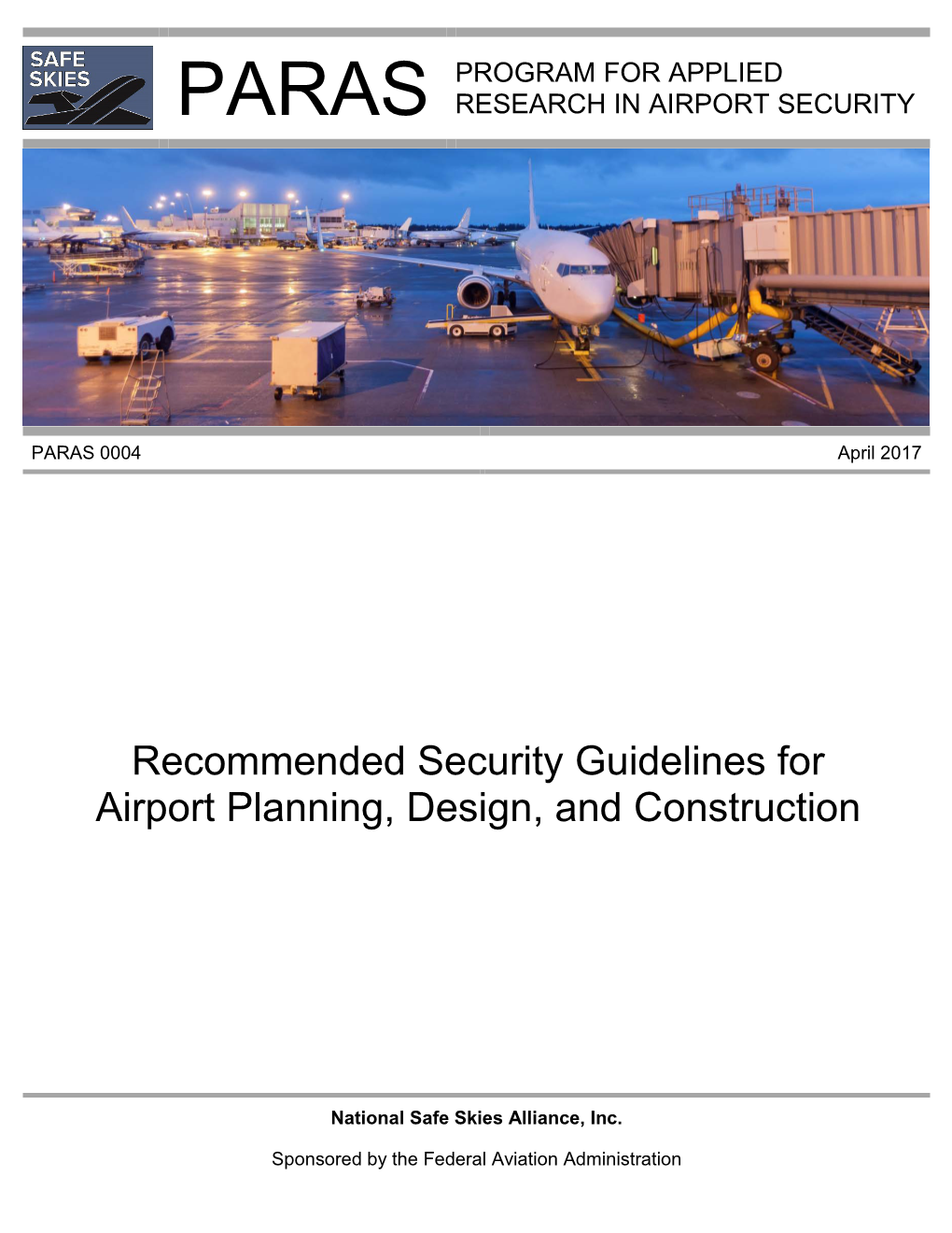 Safe Skies PARAS 0004: Recommended Security Guidelines