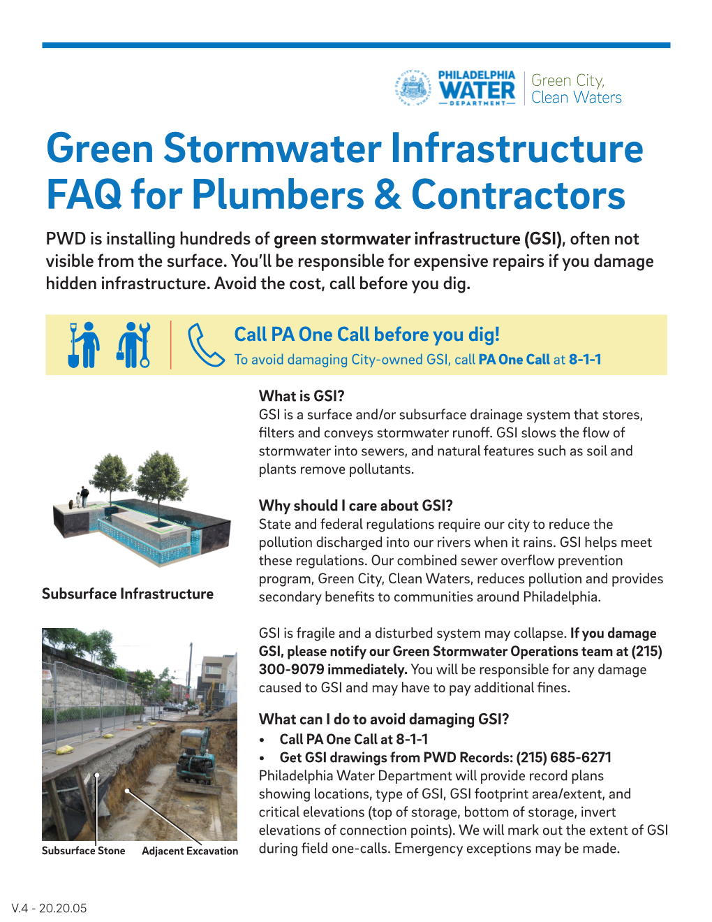 Green Stormwater Infrastructure FAQ for Plumbers & Contractors