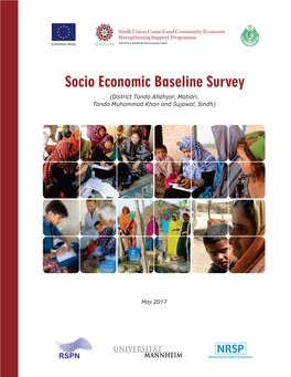 Socio Economic Baseline Survey (District Tando Allahyar, Matiari, Tando Muhammad Khan and Sujawal, Sindh)