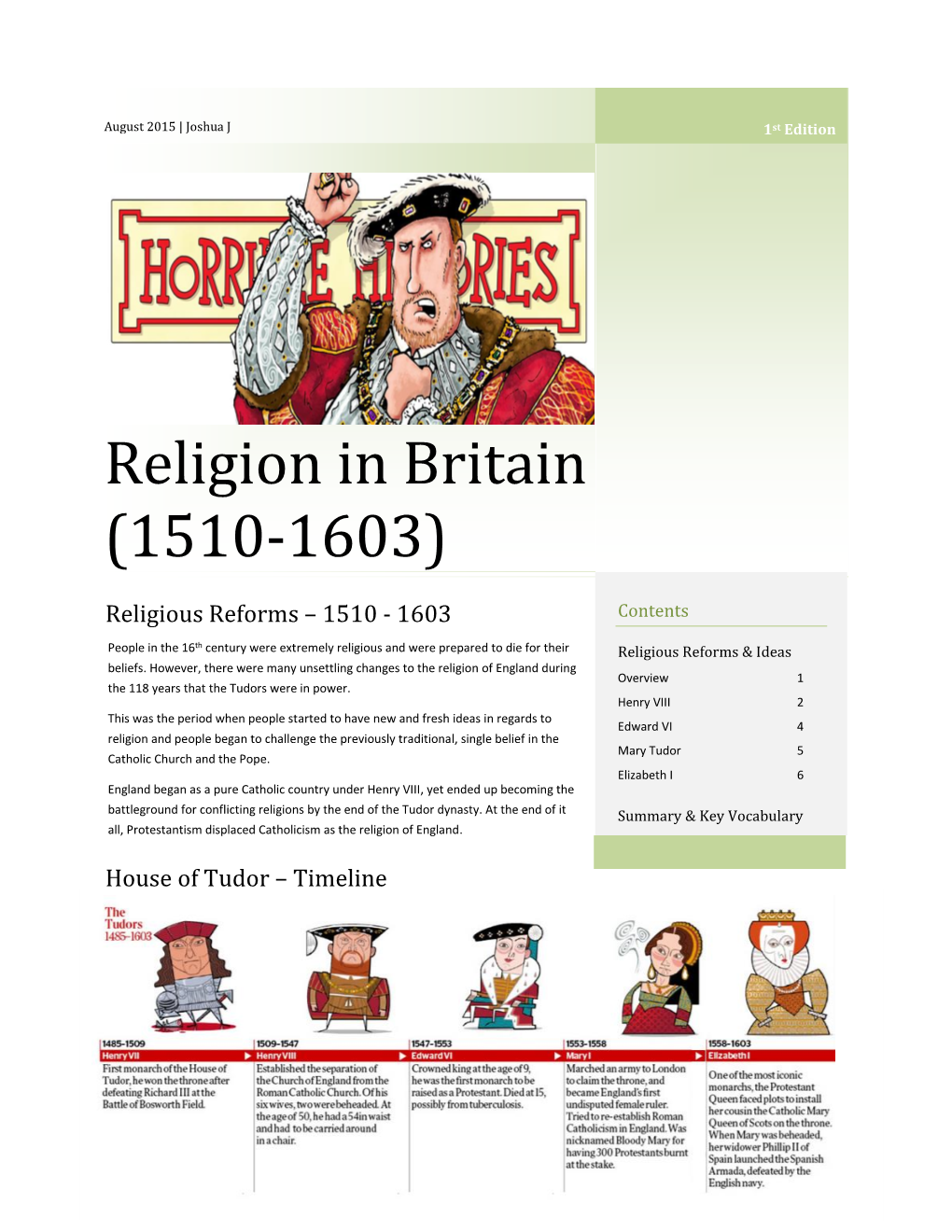 Religion in Britain (1510-1603)