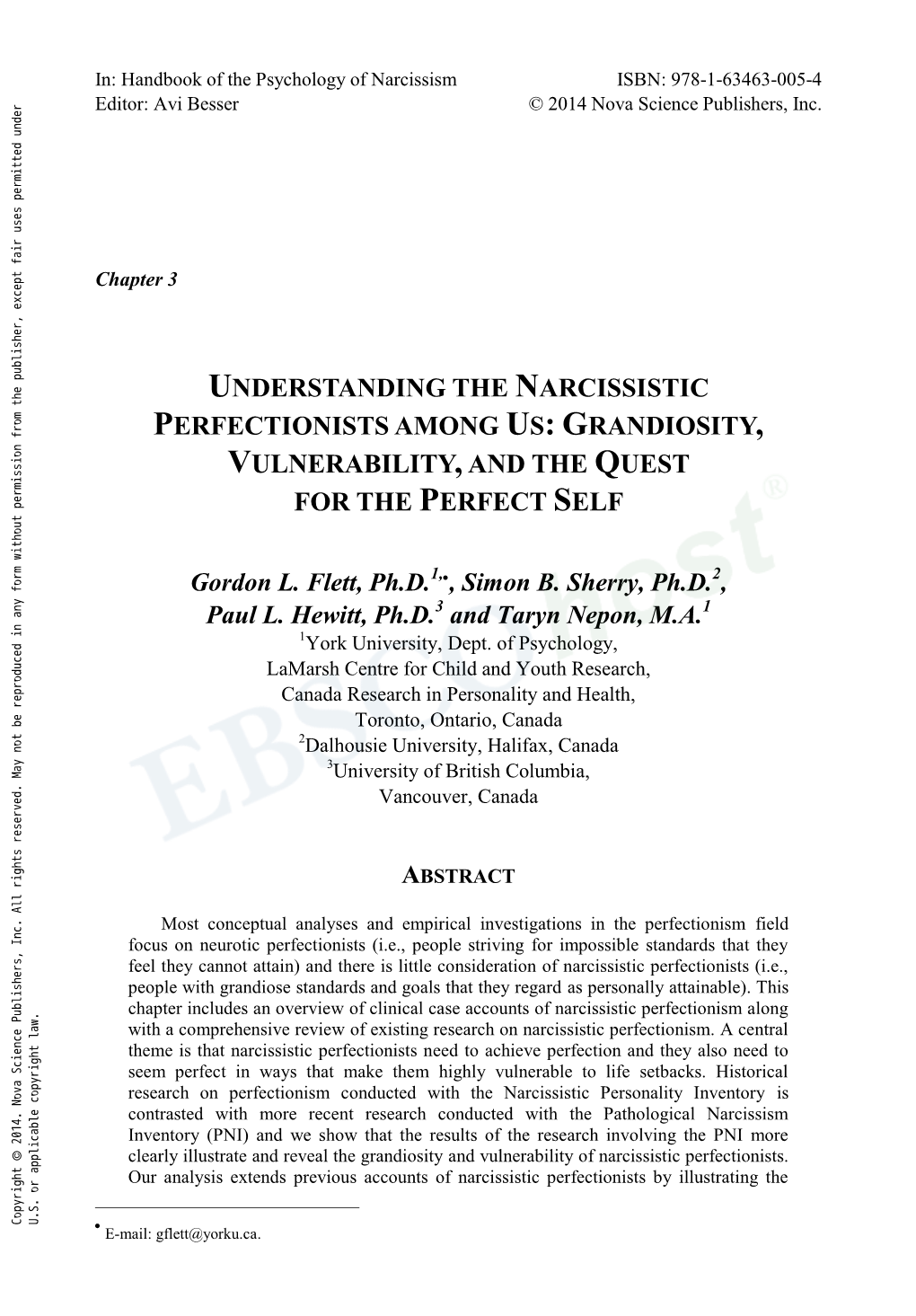 Understanding the Narcissistic Perfectionists Among Us: Grandiosity, Vulnerability, and the Quest for the Perfect Self