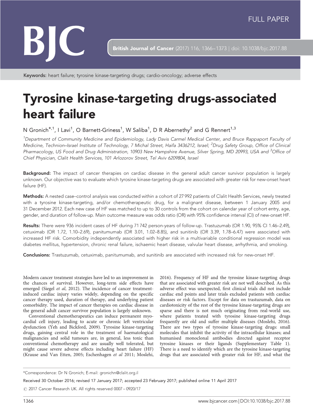 Tyrosine Kinase-Targeting Drugs-Associated Heart Failure
