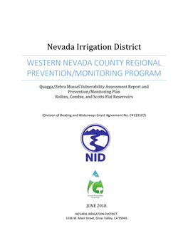 Nevada Irrigation District WESTERN NEVADA COUNTY REGIONAL PREVENTION/MONITORING PROGRAM