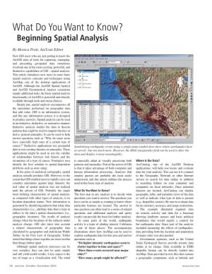 Beginning Spatial Analysis