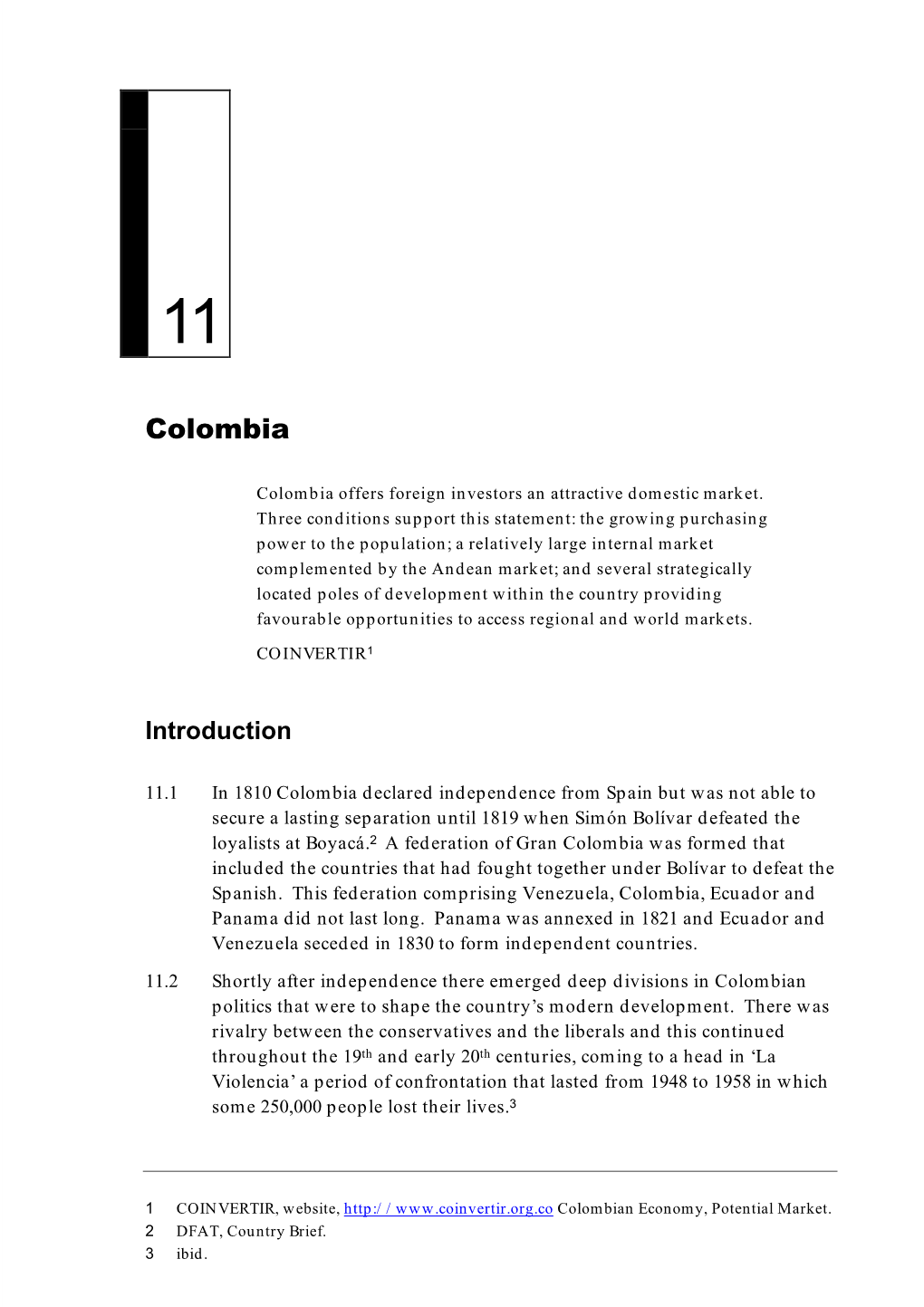 Chapter 11: Colombia