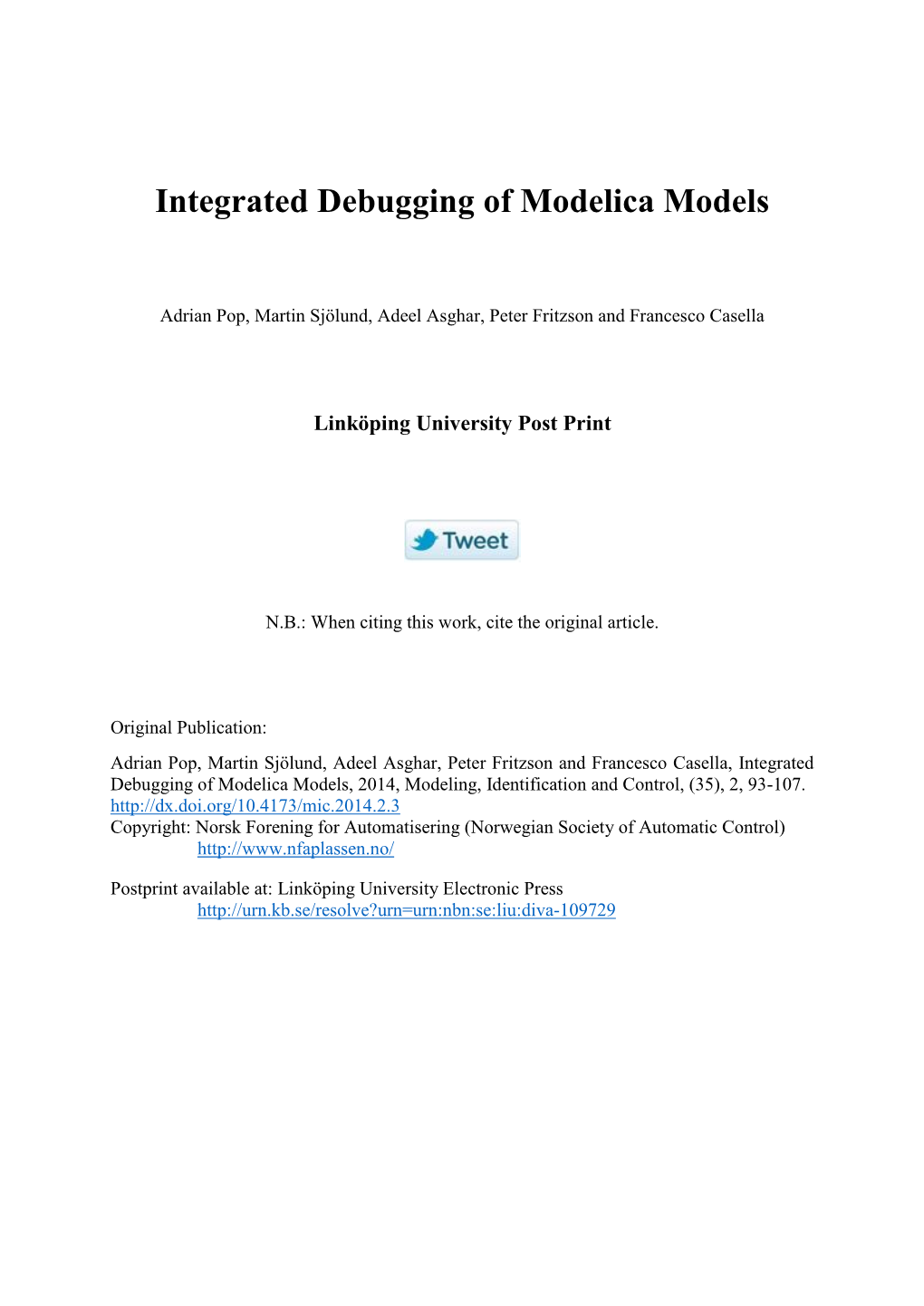Integrated Debugging of Modelica Models