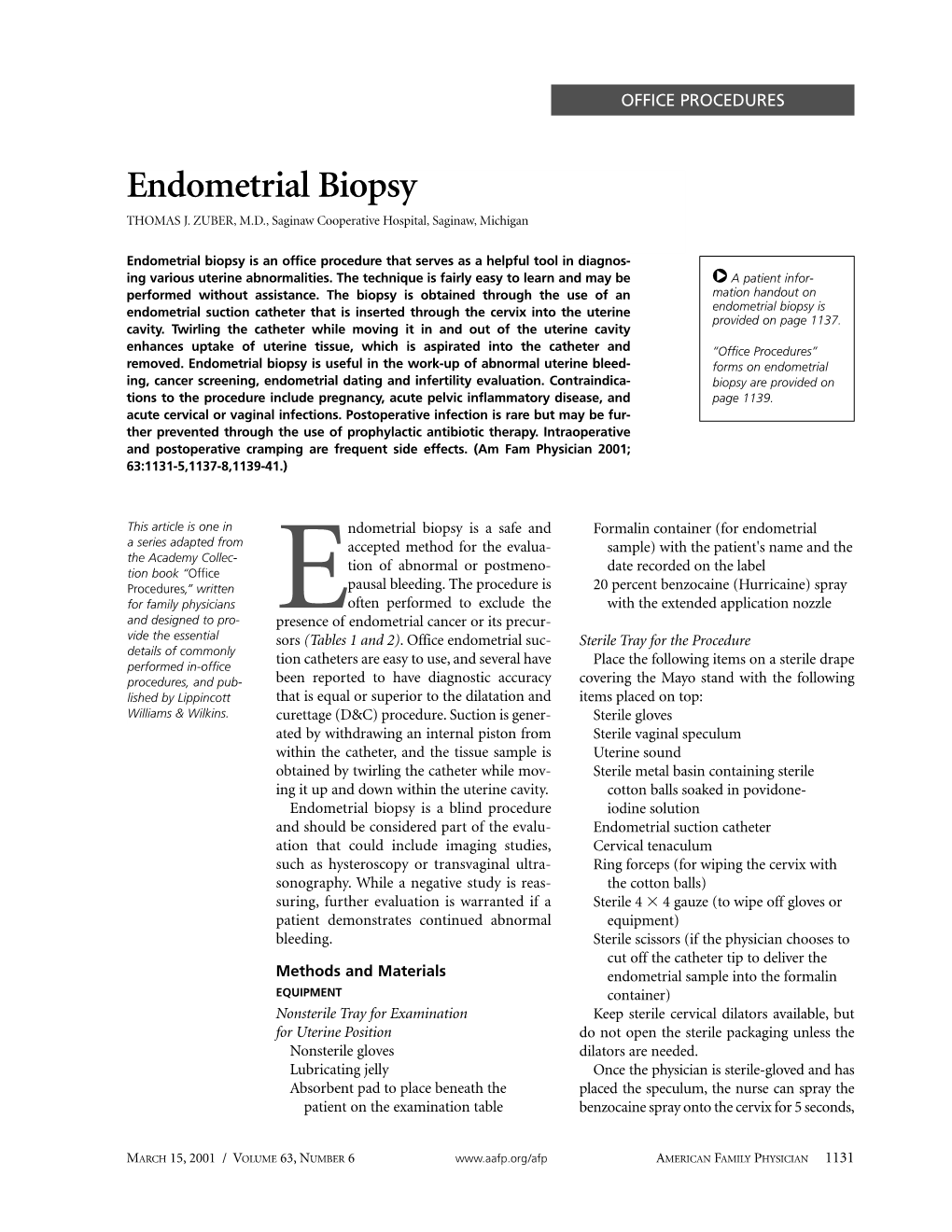 Endometrial Biopsy THOMAS J