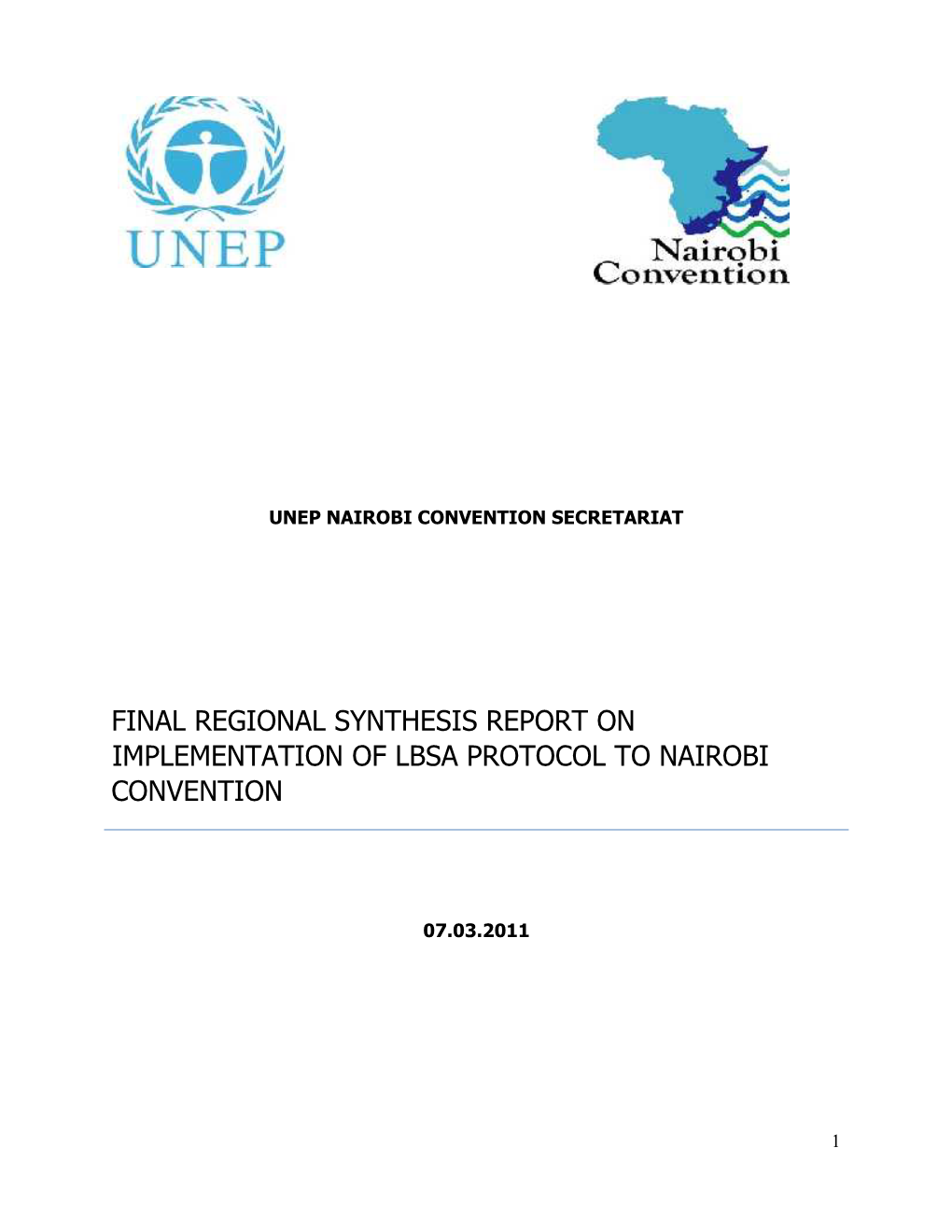 Draft Regional Synthesis Report on Implementation of Lbsa Protocol to Nairobi Convention