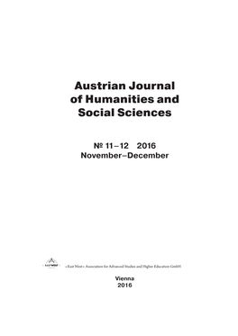 Austrian Journal of Humanities and Social Sciences