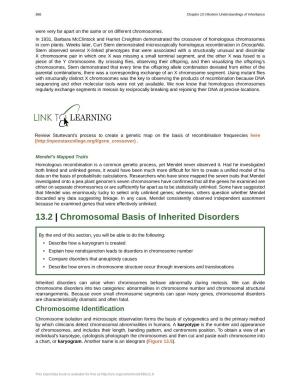 Chromosomal Basis of Inherited Disorders