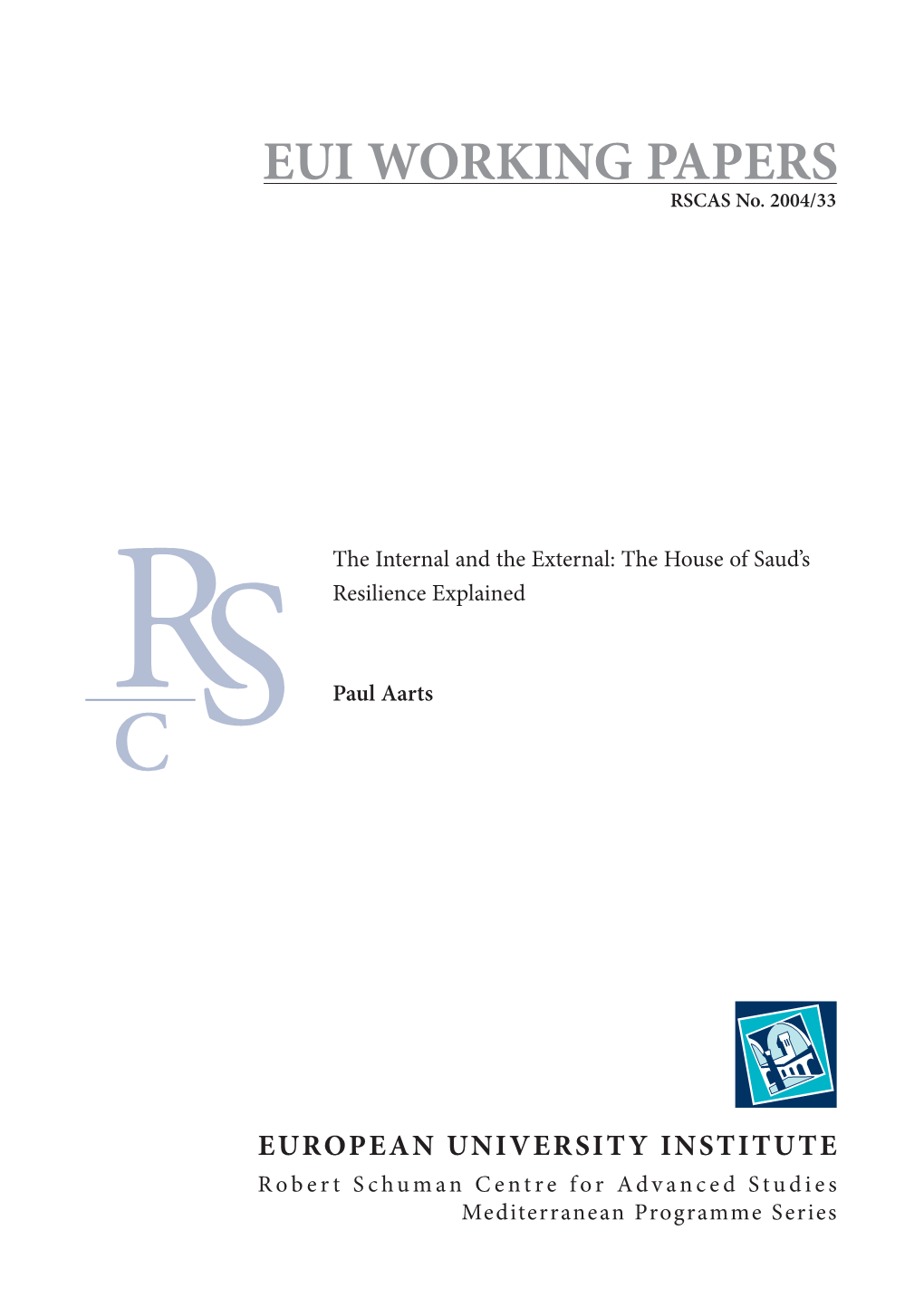 Robert Schuman Centre for Advanced Studies- Working Paper 2004/33