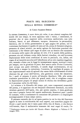 Poeti Del Duecento Nella Divina Commedia*