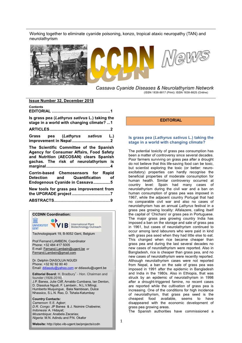 Cassava Cyanide Diseases & Neurolathyrism Network