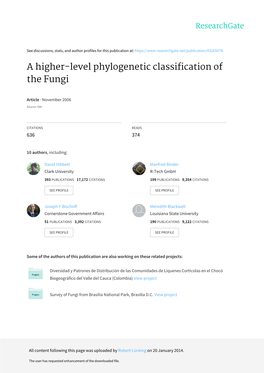 A Higher-Level Phylogenetic Classification of the Fungi