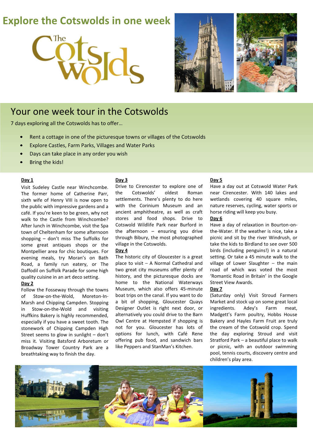 Explore the Cotswolds in One Week